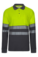 VL-305525, POLO MANGA LARGA ALGODÓN BICOLOR CINTAS SEGMENTADAS