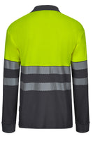 VL-305525, POLO MANGA LARGA ALGODÓN BICOLOR CINTAS SEGMENTADAS