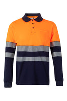 VL-305525, POLO MANGA LARGA ALGODÓN BICOLOR CINTAS SEGMENTADAS