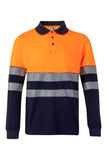 VL-305525, POLO MANGA LARGA ALGODÓN BICOLOR CINTAS SEGMENTADAS