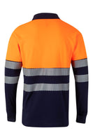 VL-305525, POLO MANGA LARGA ALGODÓN BICOLOR CINTAS SEGMENTADAS