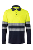 VL-305525, POLO MANGA LARGA ALGODÓN BICOLOR CINTAS SEGMENTADAS