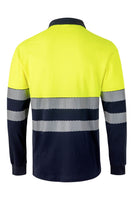 VL-305525, POLO MANGA LARGA ALGODÓN BICOLOR CINTAS SEGMENTADAS