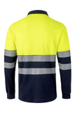VL-305525, POLO MANGA LARGA ALGODÓN BICOLOR CINTAS SEGMENTADAS