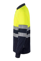 VL-305525, POLO MANGA LARGA ALGODÓN BICOLOR CINTAS SEGMENTADAS