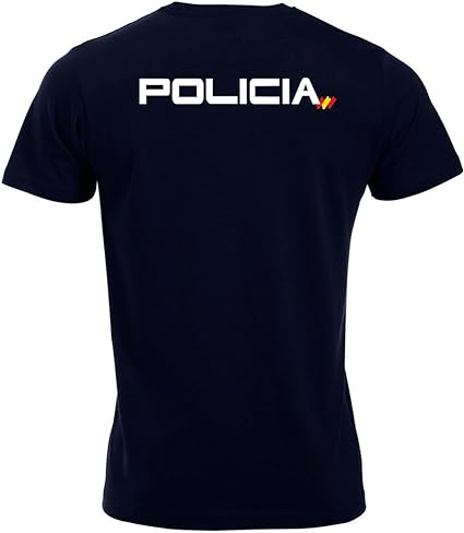 Camiseta Policía Nacional 100% Algodón Niño Y Adulto Color Azul