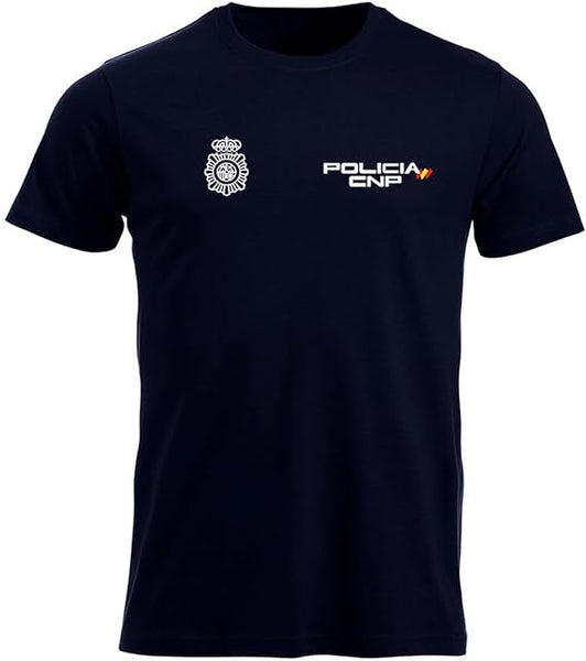 Camiseta Policía Nacional 100% Algodón Niño Y Adulto Color Azul Marino ALP 208